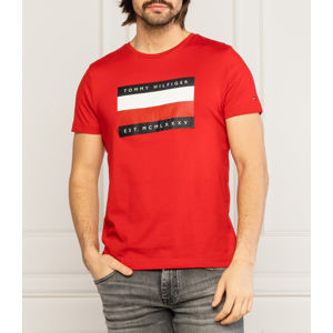 Tommy Hilfiger pánské červené tričko Corp - L (XLG)